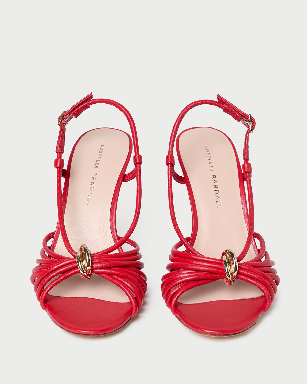Mareka Red Leather Heeled Sandal
