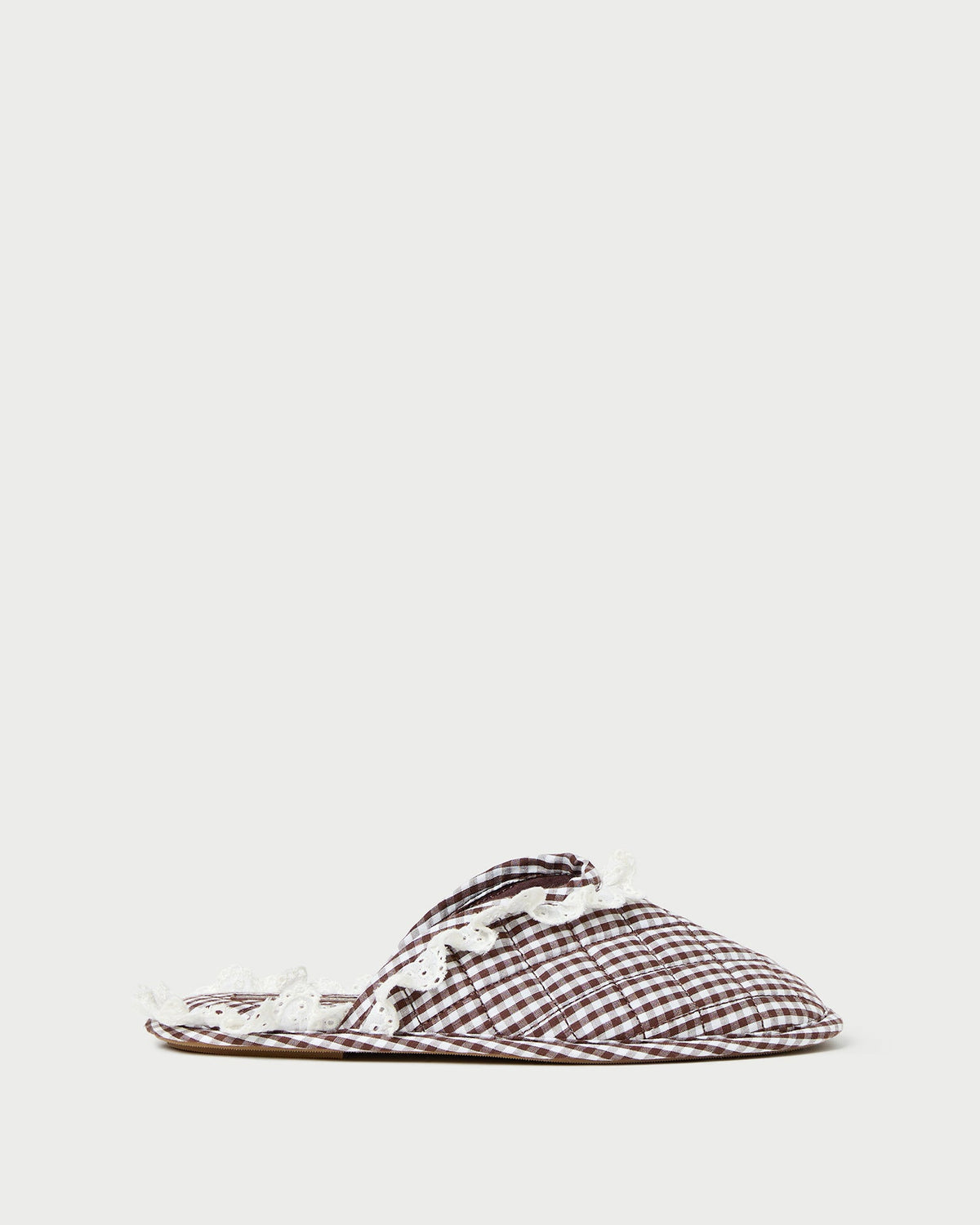 Marky Brown/White Gingham Slipper