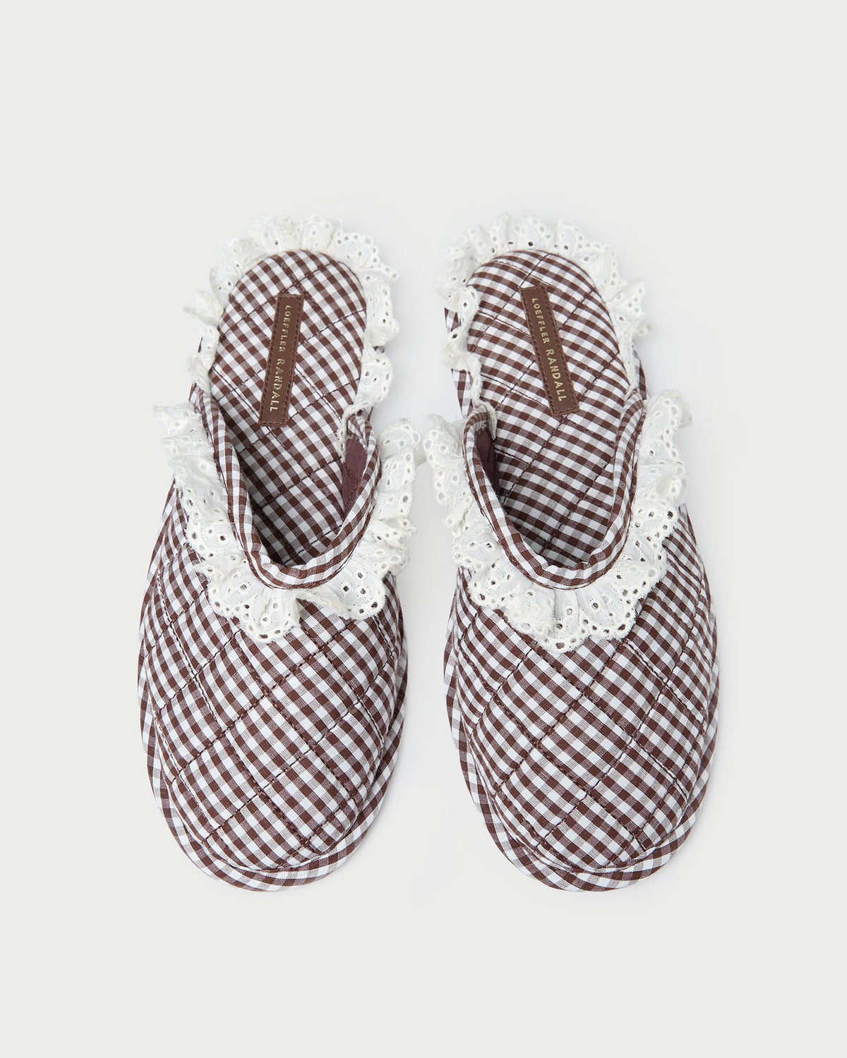 Marky Brown/White Gingham Slipper