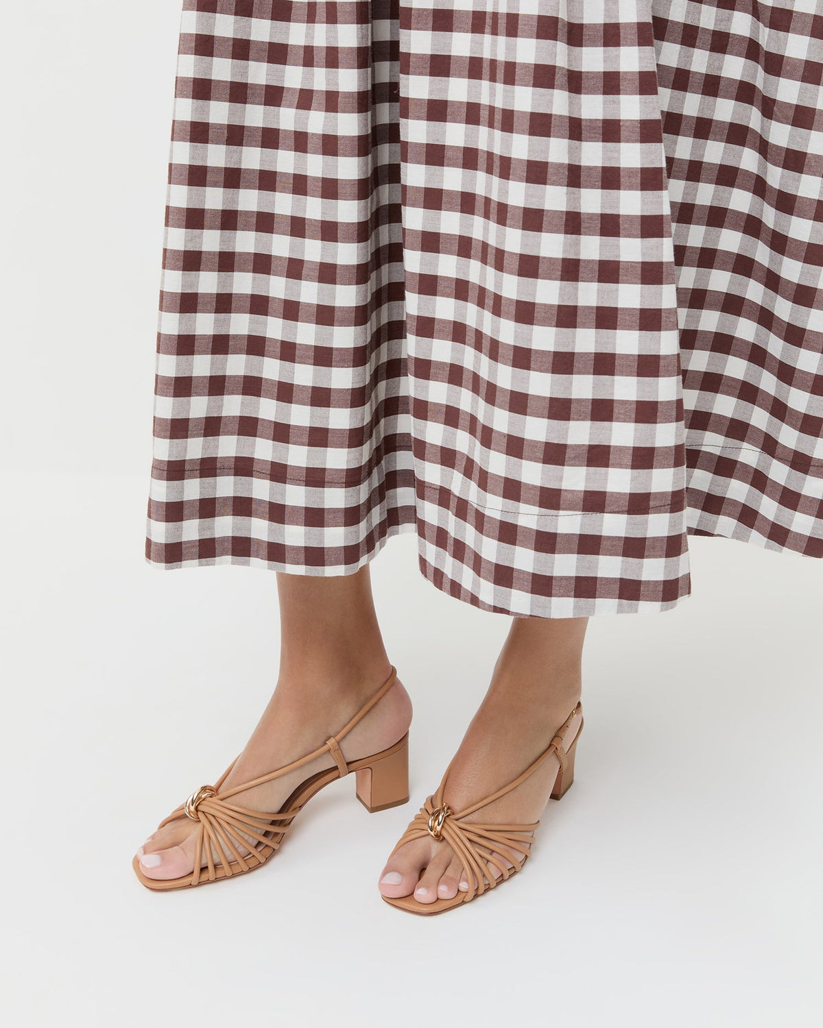 Minna Dune Leather Heeled Sandal
