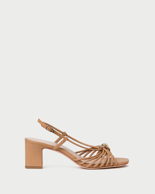Minna Dune Leather Heeled Sandal