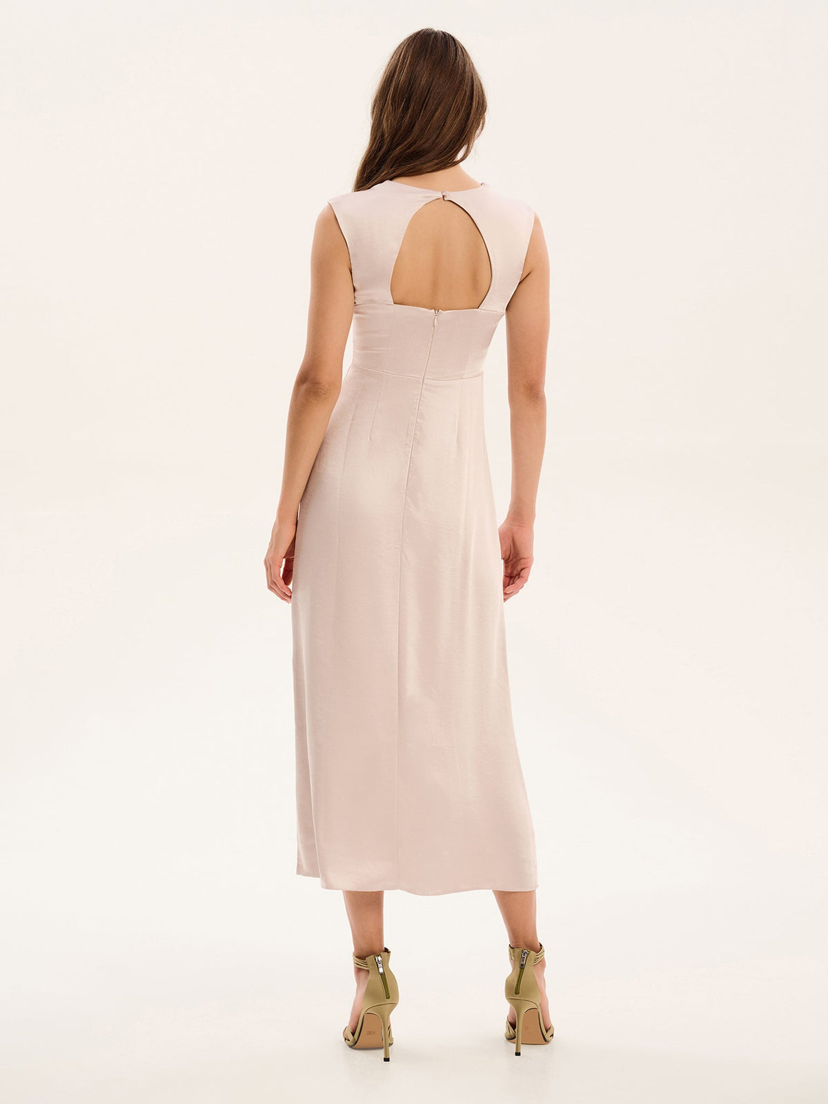 Marin Twist Front Dress in Silver