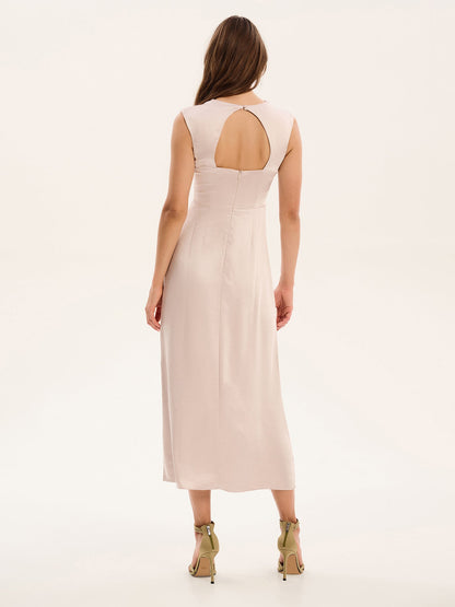 Marin Twist Front Dress in Silver