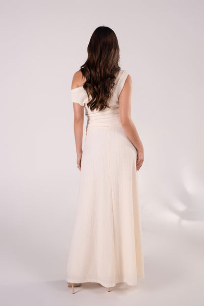 Marlow Cream Knit Drop Shoulder Top & Maxi Skirt