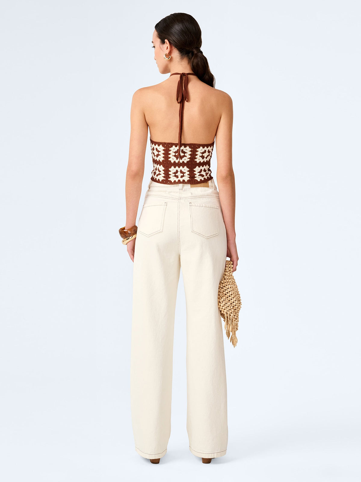 Miles Top in Brown and Cream