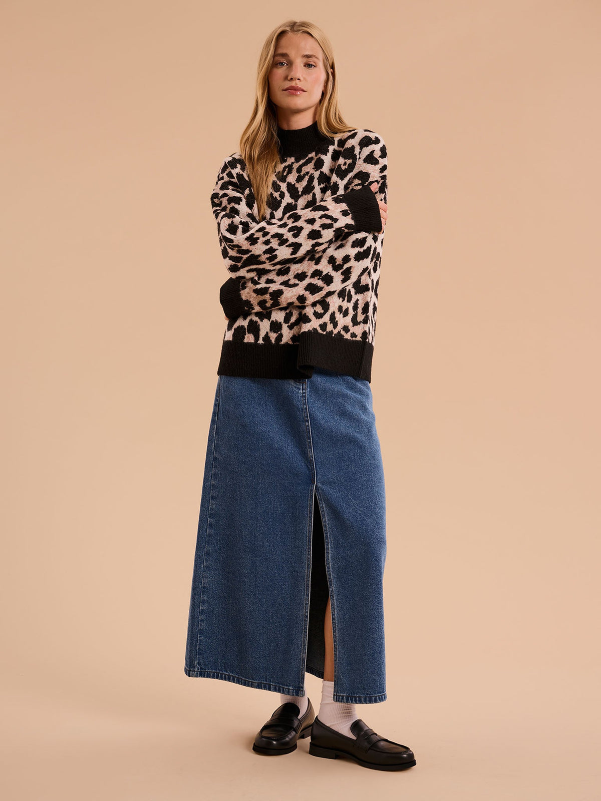 Misha Fluffy Jumper in Cheetah