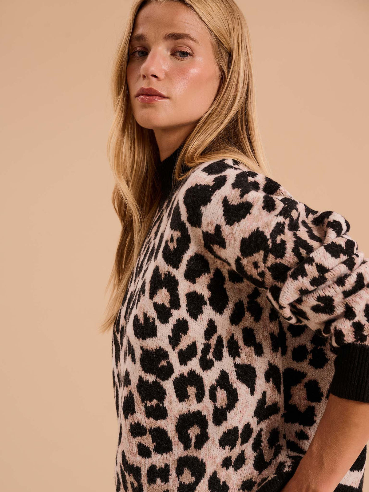 Misha Fluffy Jumper in Cheetah