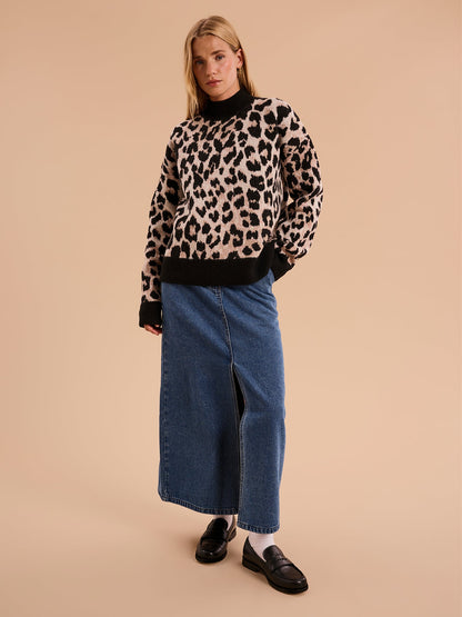 Misha Fluffy Jumper in Cheetah