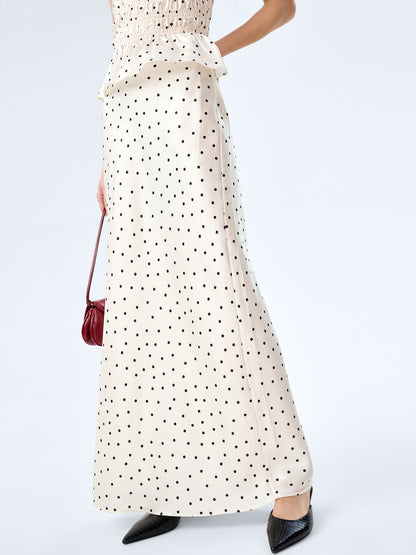 Monty Skirt in White Polka Dot