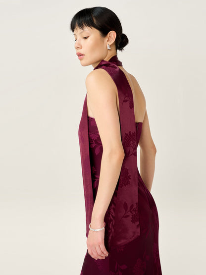 Myla Dress in Deep Wine