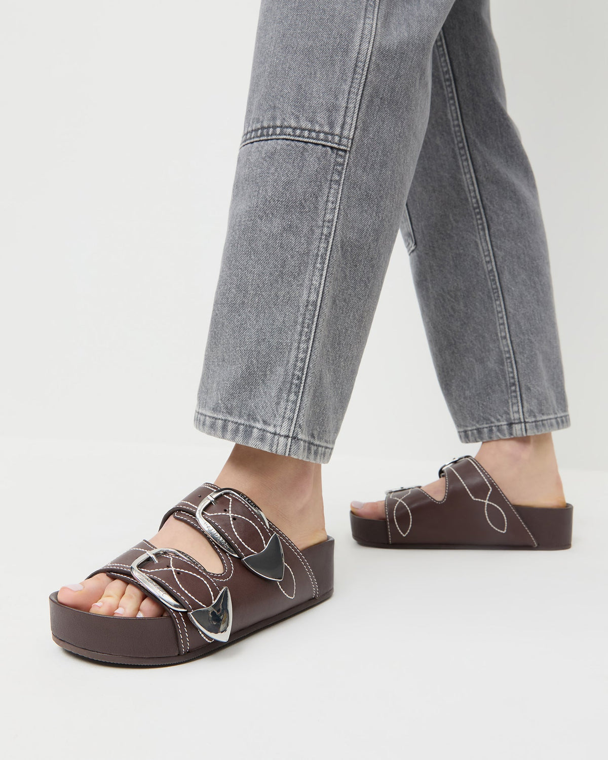 Nico Espresso Two-Band Sandal