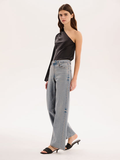Natalia One Shoulder Top in Black