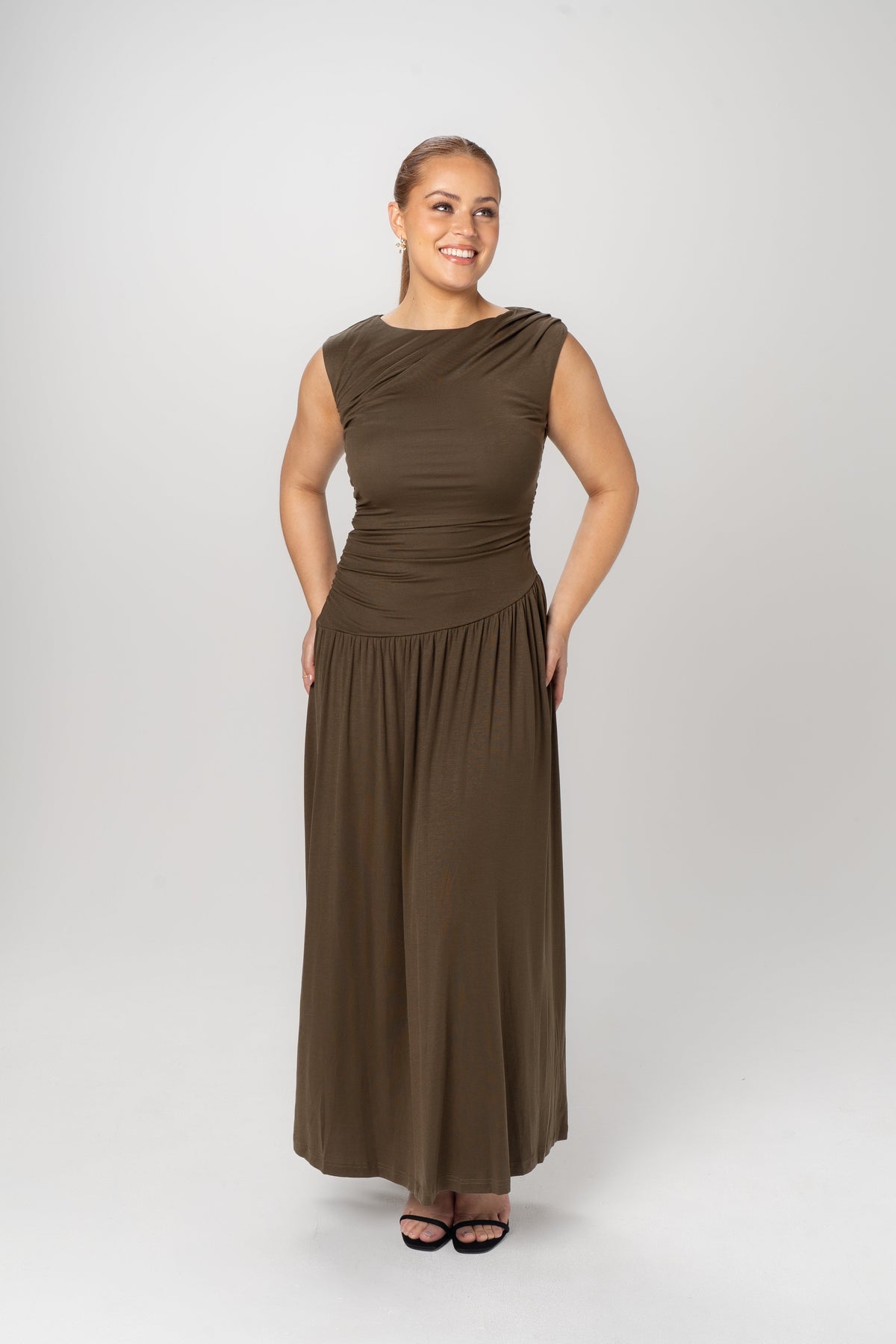 Niamh Asymmetrical Drop Waist Maxi Dress