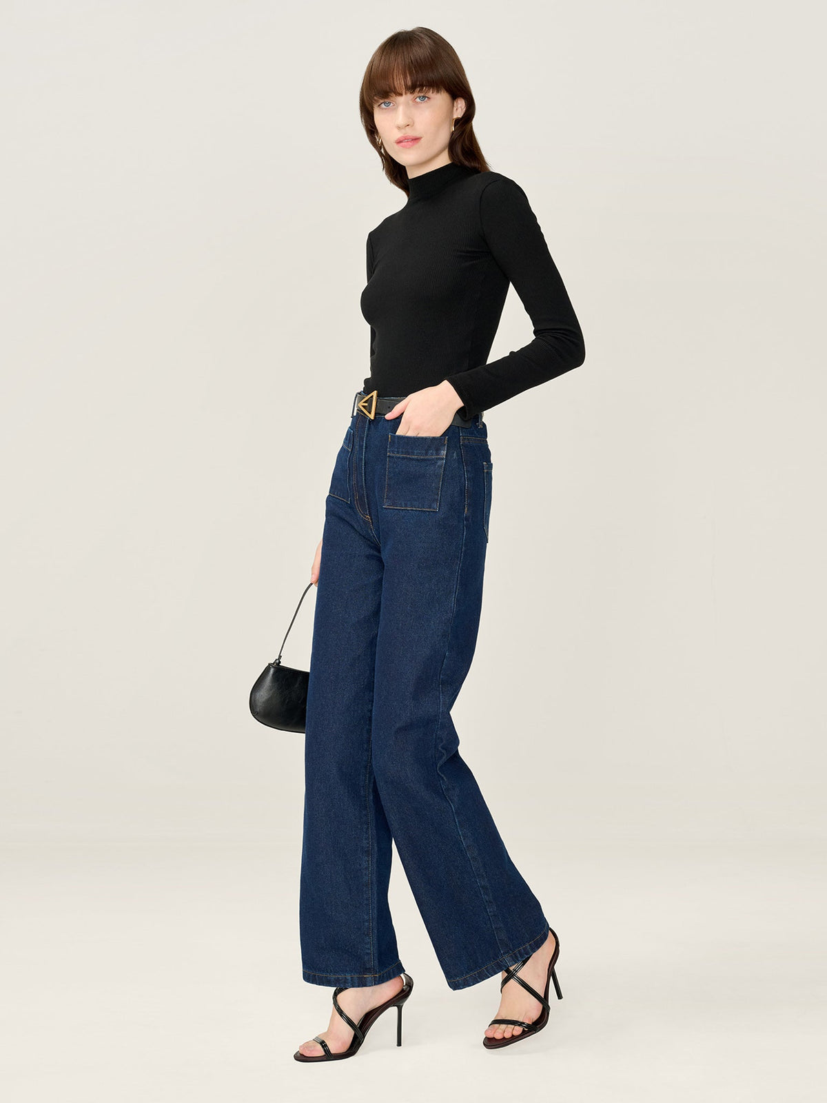 North Mock Neck Top in Black