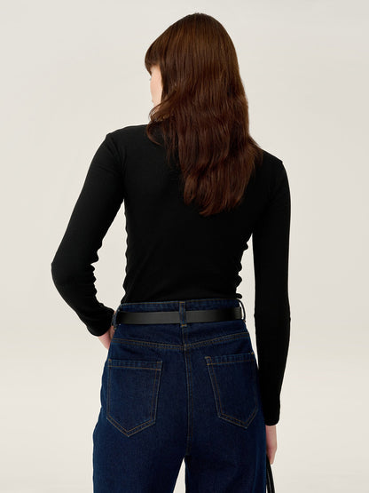 North Mock Neck Top in Black