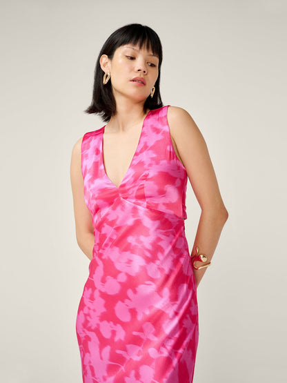 Nova Dress in Blurred Floral Magenta