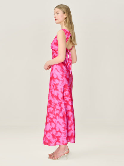 Nova Dress in Blurred Floral Magenta