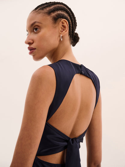 Nova Tie Back Dress in Navy