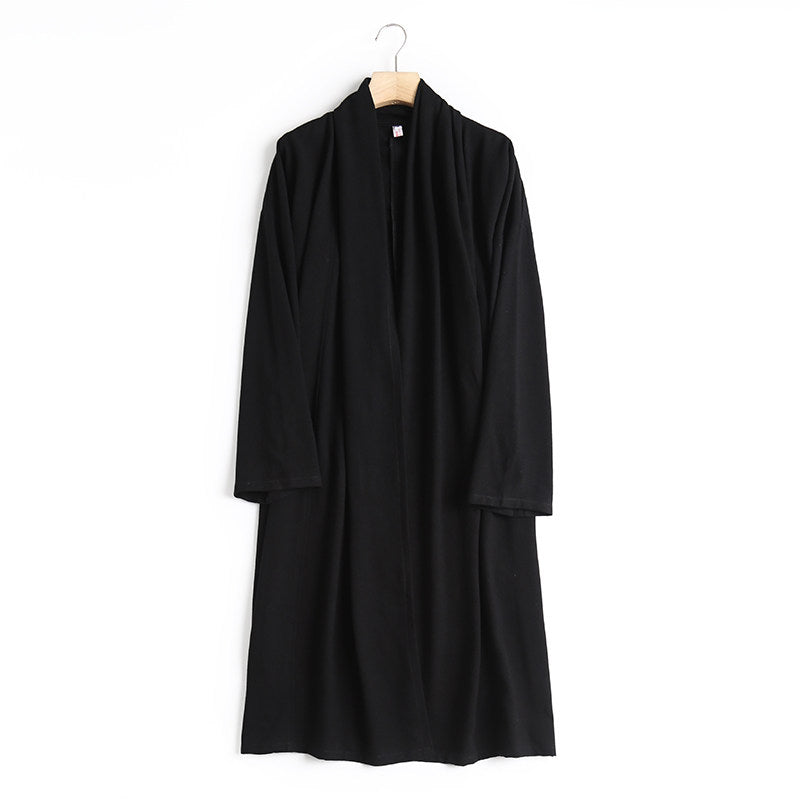 Wu Ji 无迹 Leave No Trace Song & Ming Unisex Cotton Linen Parallel Panel Long Cardigan