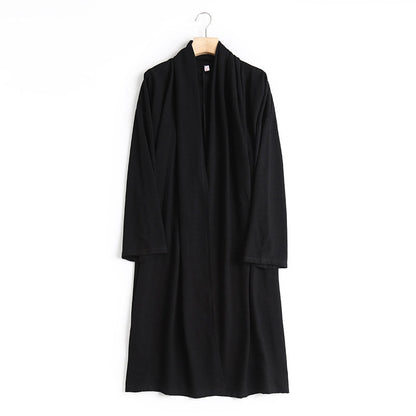 Wu Ji 无迹 Leave No Trace Song & Ming Unisex Cotton Linen Parallel Panel Long Cardigan