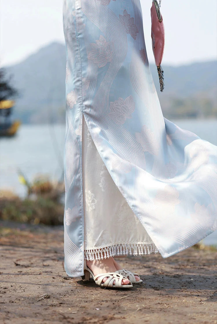 Si 似 Appearing 1920s Beaded Jacquard Qipao Petticoat Underskirt