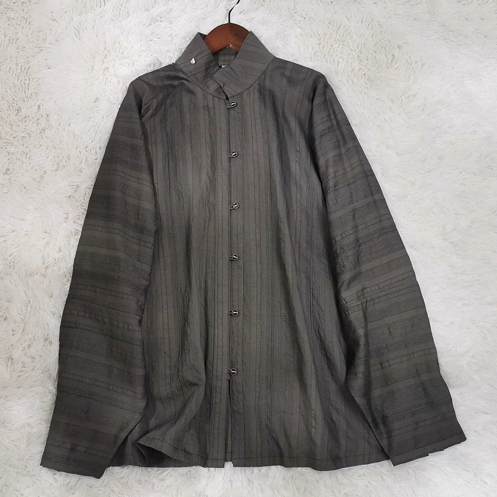 Old Wine 古酒 Modernized Ming Dynasty Men's Liling Duijin Shan Daily Standing Collar Top