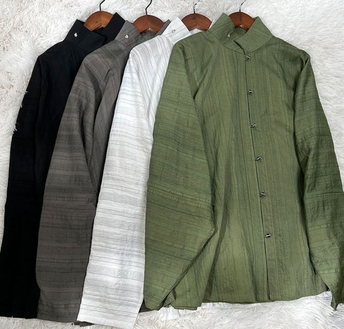 Old Wine 古酒 Modernized Ming Dynasty Men's Liling Duijin Shan Daily Standing Collar Top