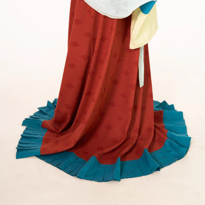 Yunyou 云游 Wandering Clouds Eastern Han Restoration Ruffled Hem Jacquard Yaolan Ru Top & Poqun Skirt Set