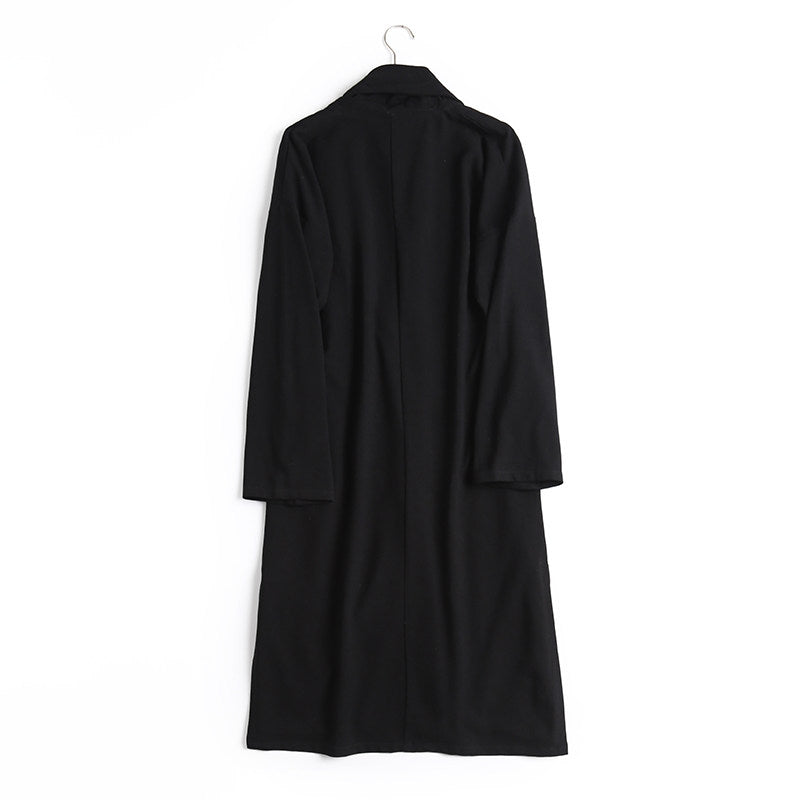 Wu Ji 无迹 Leave No Trace Song & Ming Unisex Cotton Linen Parallel Panel Long Cardigan