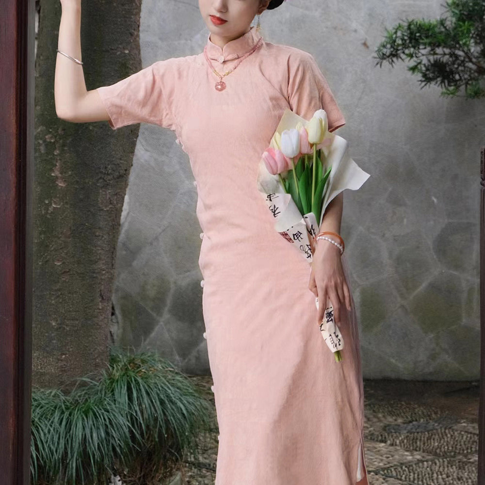 Bao Bing 刨冰 Shaved Ice 1930s Pure Cotton Summer Pastel Qipao