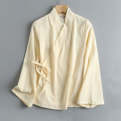 Xiang Shan 香山 Fragrant Hills Unisex Pure Cotton Cross Collar Top