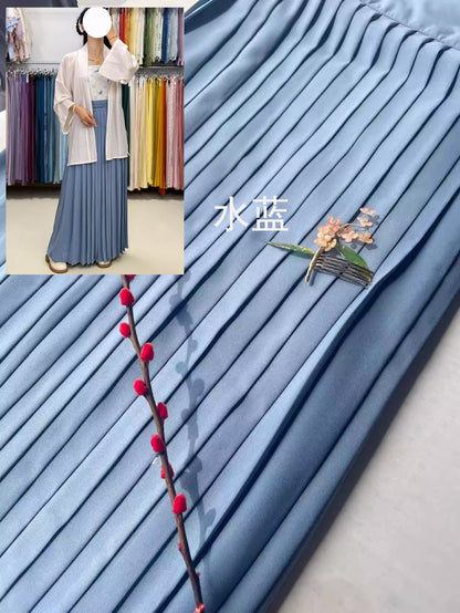 Mashu 麻薯 Mochi Song Dynasty Custom Multi Colored Baidiequn Hundred Pleat Skirt