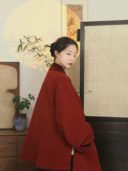 Reyan Rong 热岩绒 Hot Rock Fleece Modernized Ming Jiaoling Ao Cross Collar Jacket Collection