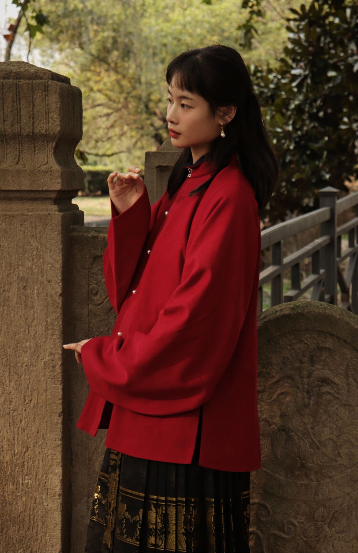 Egg Yolk 熟蛋 Ming Dynasty Contrast Collar Pipa Sleeves Liling Duijin Shirt