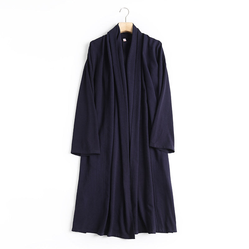 Wu Ji 无迹 Leave No Trace Song & Ming Unisex Cotton Linen Parallel Panel Long Cardigan