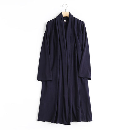 Wu Ji 无迹 Leave No Trace Song & Ming Unisex Cotton Linen Parallel Panel Long Cardigan