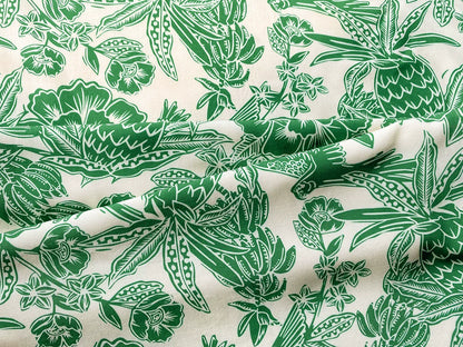 Nan Yang 南洋 Southern Borders 1950s Jungle Print Cap Sleeve Daily Qipao