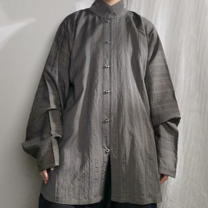 Old Wine 古酒 Modernized Ming Dynasty Men's Liling Duijin Shan Daily Standing Collar Top