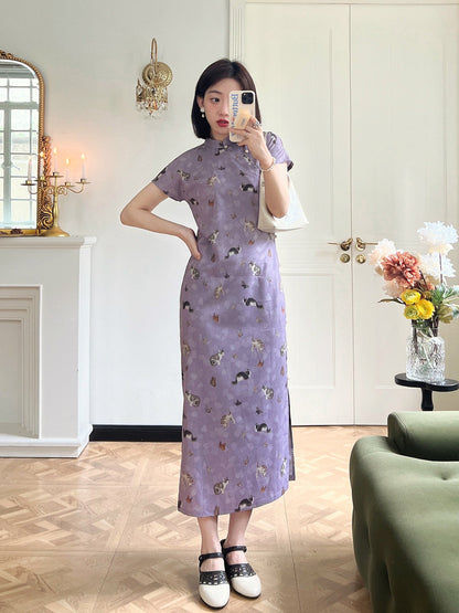 Limao Xidie 狸猫戏蝶 Kitty & Butterfly Modernized Qipao