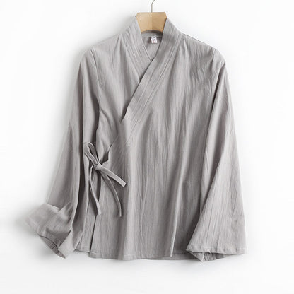 Xiang Shan 香山 Fragrant Hills Unisex Pure Cotton Cross Collar Top