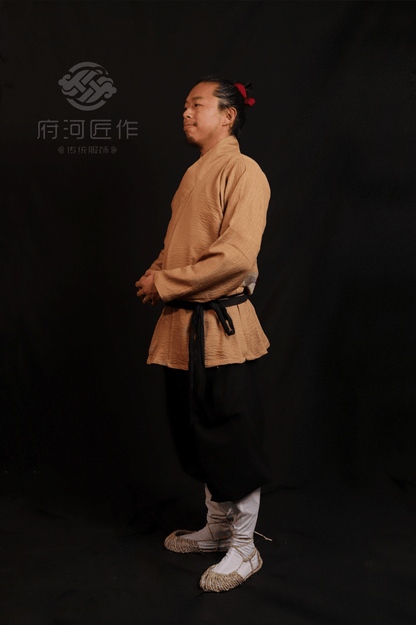Bai Xing 百姓 Common People Song Ming Laborer's Cross Collar & Trousers Summer Set