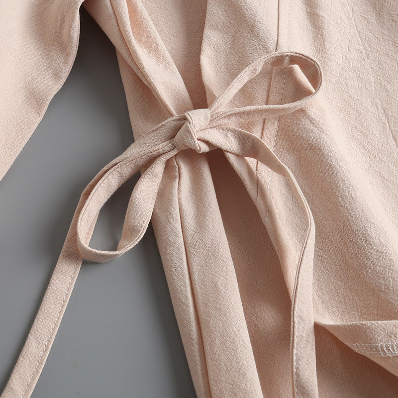 Luo Ying 落英 Falling Petals Song & Ming Pure Cotton Jiaoling Changshan Long Top