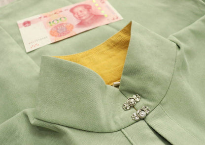 Egg Yolk 熟蛋 Ming Dynasty Contrast Collar Pipa Sleeves Liling Duijin Shirt