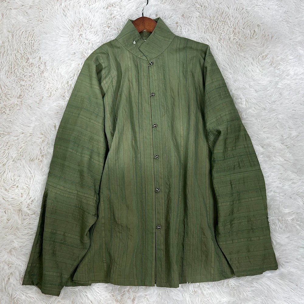 Old Wine 古酒 Modernized Ming Dynasty Men's Liling Duijin Shan Daily Standing Collar Top