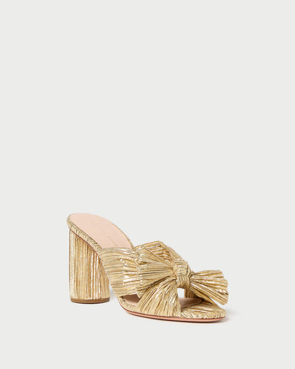 Penny Pleated Bow Heel