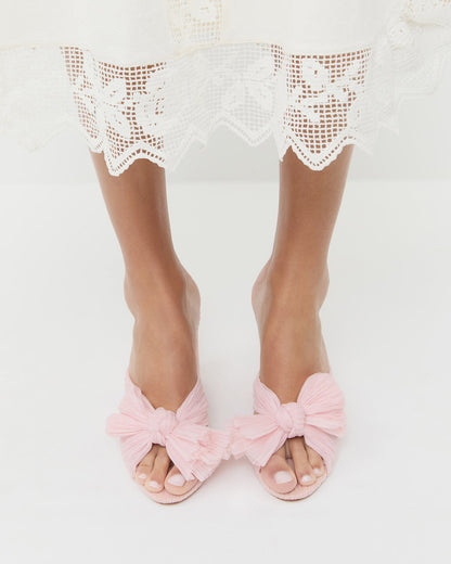 Penny Pink Pleated Bow Heel