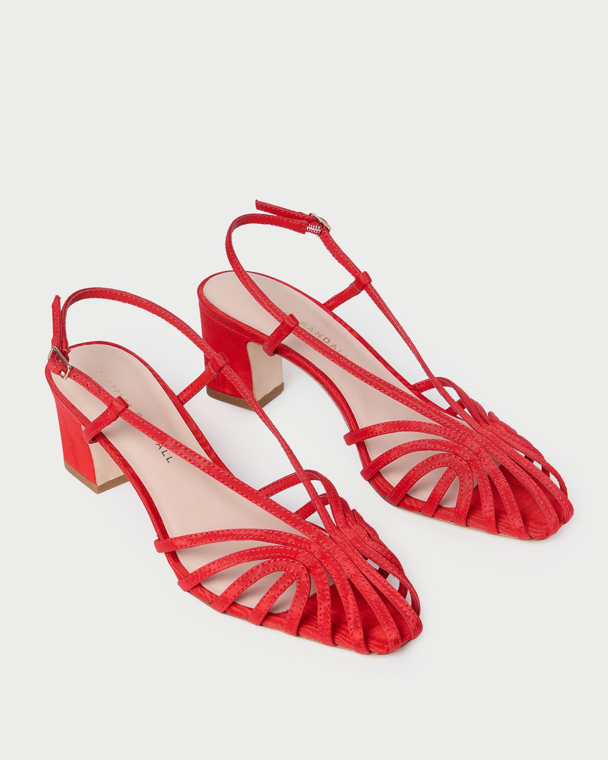Priscilla Red Moiré Heeled Sandal