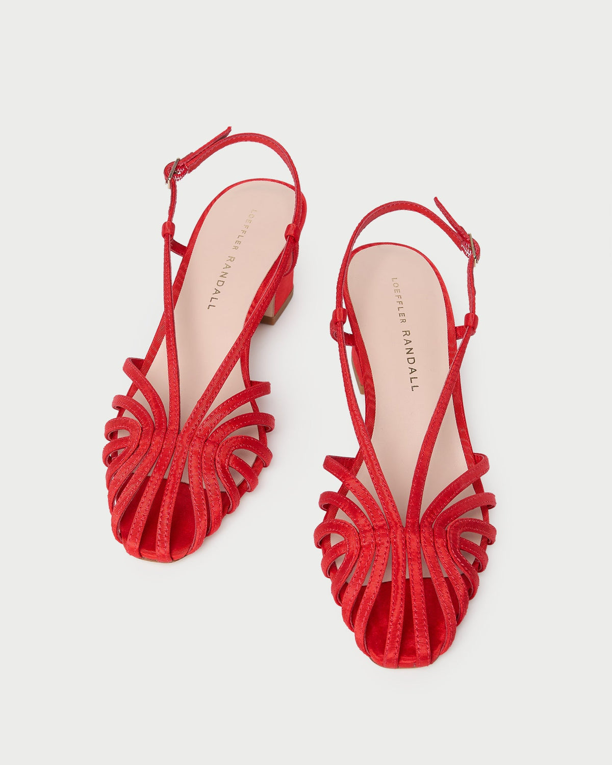Priscilla Red Moiré Heeled Sandal