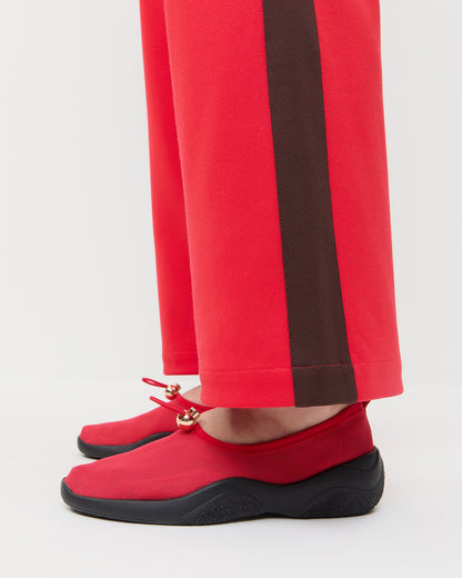 Raina Red Mesh Flat