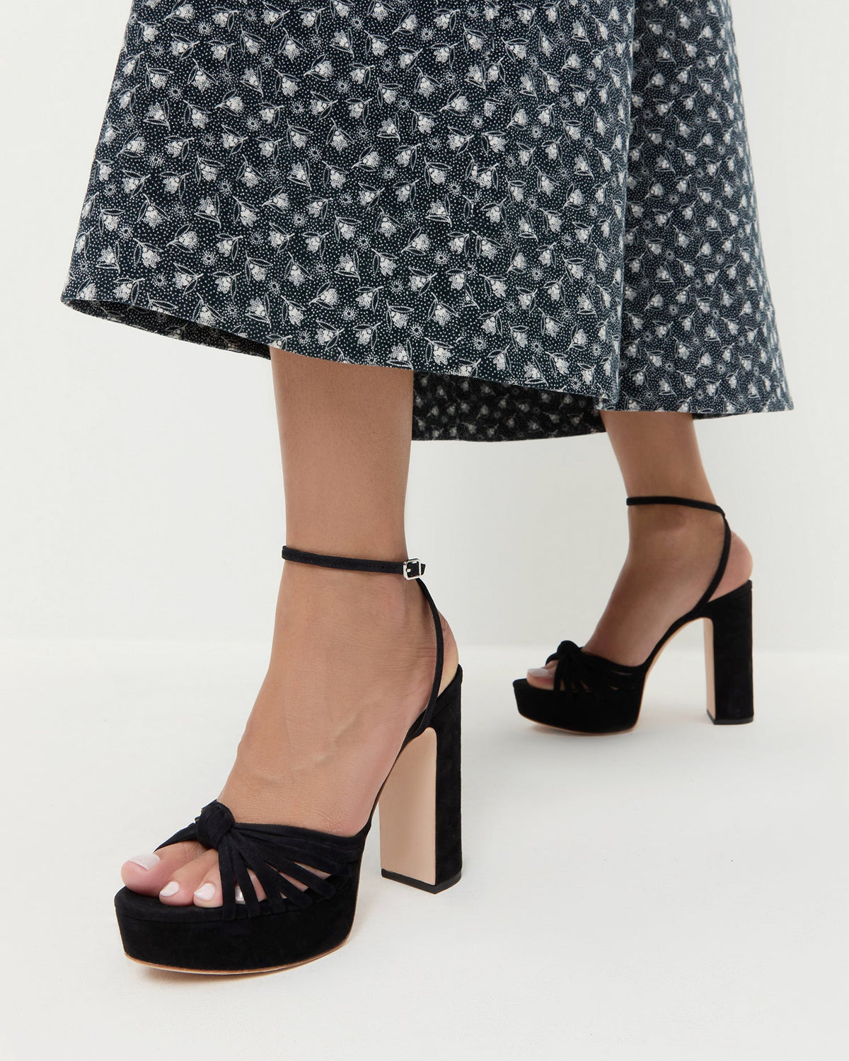 Rivka Black Suede Platform Sandal